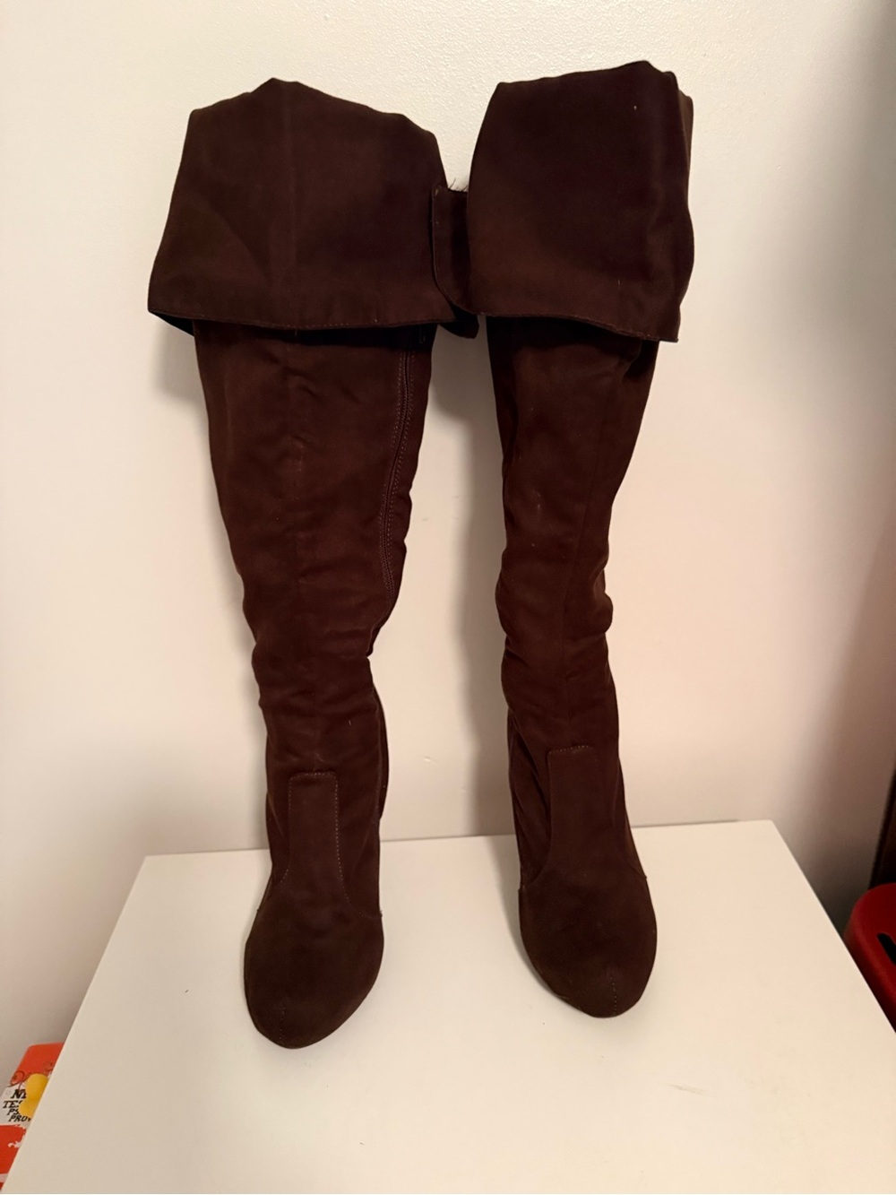 Anne Michelle Dark Brown Over-The-Knee Suede Boots